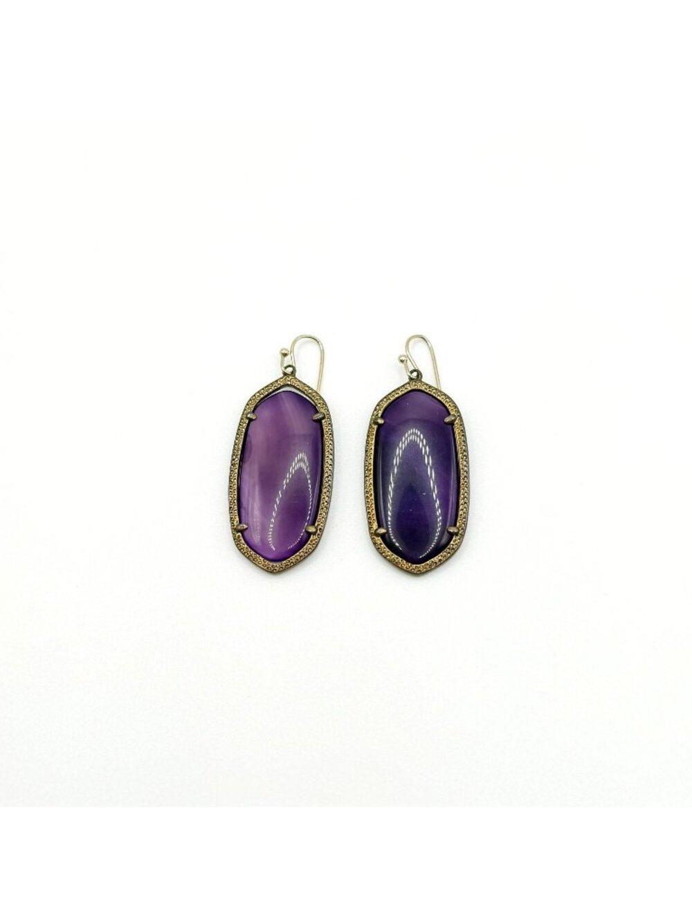 Kendra Scott Elle Gold Drop Earrings Purple Glass